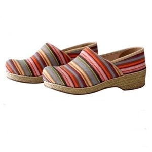 Dansko Vegan Striped Multi Colored Jute Woven Clog
